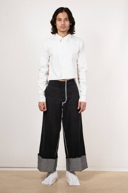 Leh Studios Cropped Back Buttondown Shirt 