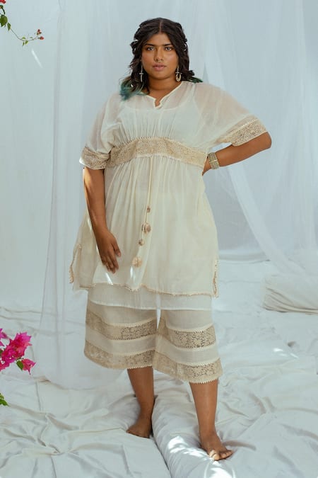 LATHA PUTTANNA Satvi Handwoven Cotton Kaftan 