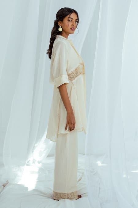 Latha Puttanna_White Hand Woven Cotton Embroidered Floral Motifs Vitikha Pant  _Online_at_Aza_Fashions