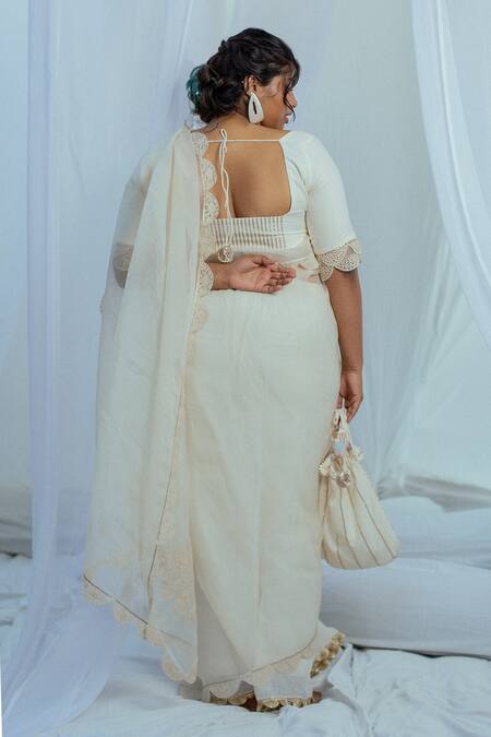 Shop LATHA PUTTANNA White Silk Organza Floral Motifs Wamika Saree at Aza Fashions Shop_LATHA PUTTANNA_White Silk Organza Floral Motifs Wamika Saree_at_Aza_Fashions