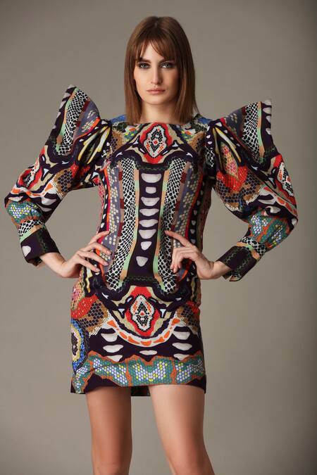 Colorful snake 2024 print dress