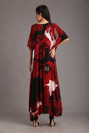 Alpona Designs By Soham Acharya Hibiscus Print Dress 