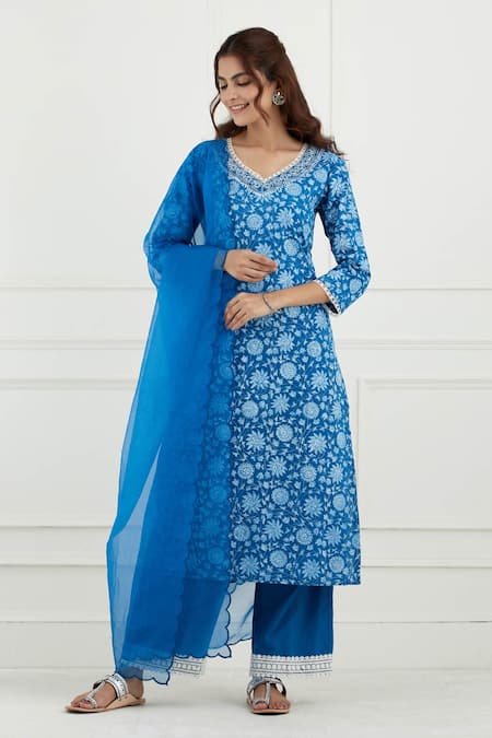 Tashee Cotton Floral Print Kurta Set 