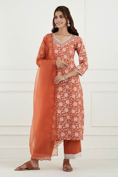 Tashee Cotton Floral Print Kurta Set 