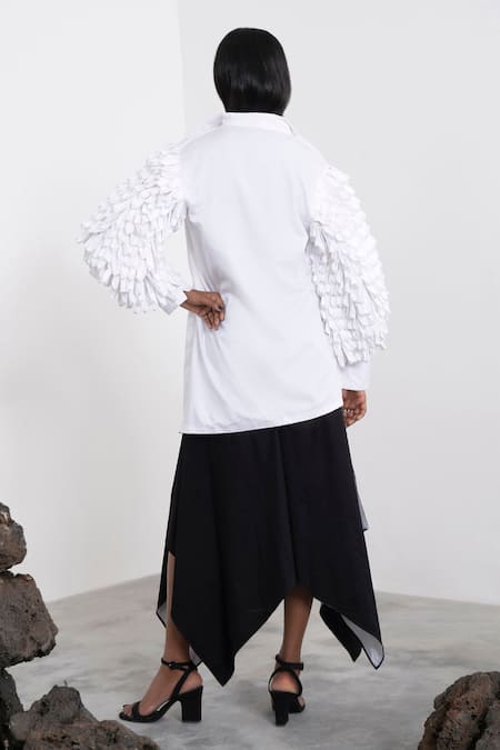 Corpora Studio Cotton Asymmetric Collar Overlay 