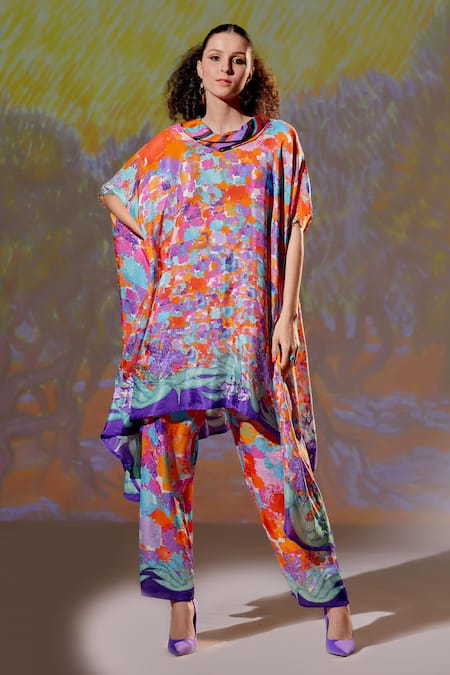 Rajdeep Ranawat Lavanya Silk Draped Tunic & Pant Set 