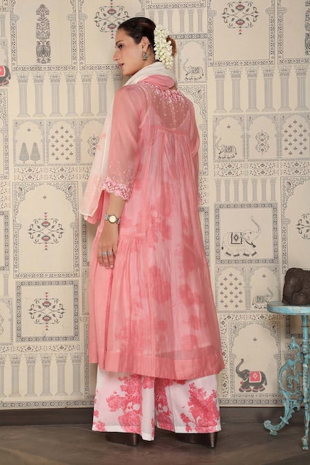 Falguni.Foram Chanderi Silk Kurta Pant Set 