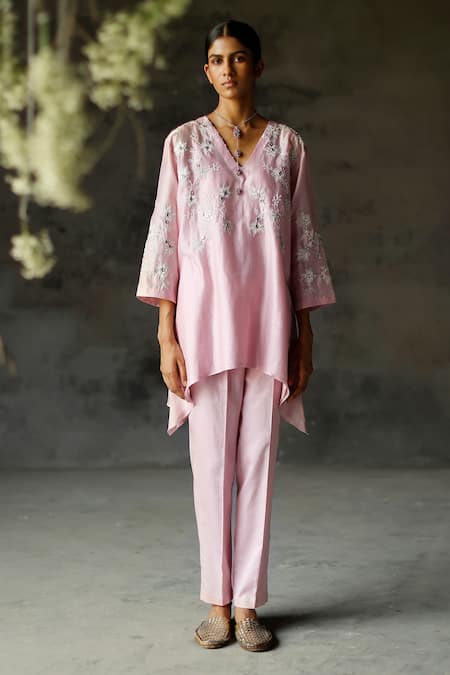 Shikha Mehta Zuri Silk Chanderi Tunic & Pant Set 