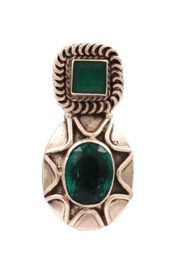 Buy_Sangeeta Boochra_Green Stones Studded Earrings _Online_at_Aza_Fashions