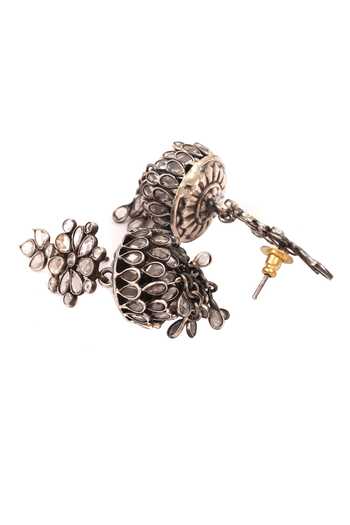 Sangeeta Boochra_Silver Plated Stones Encrusted Earrings _Online_at_Aza_Fashions