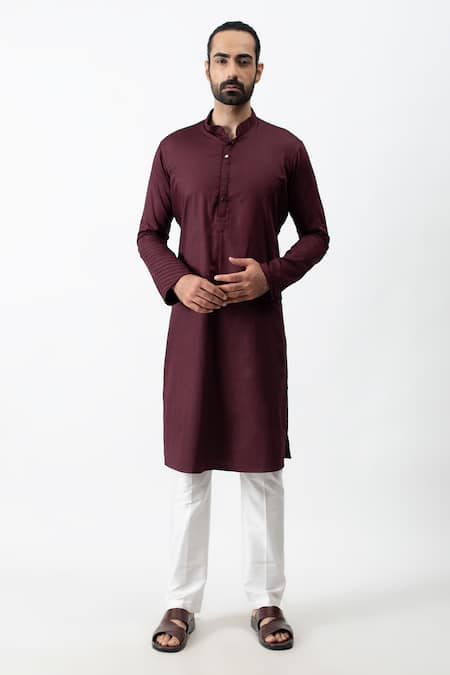 KAKA CALCUTTA Cotton Satin Kurta & Pant Set 