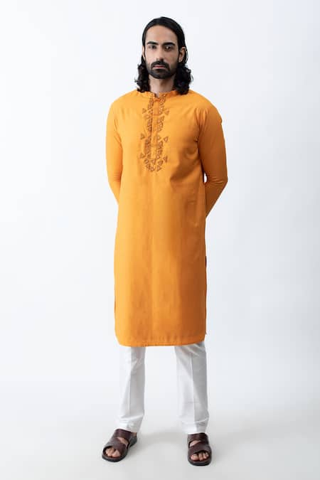 KAKA CALCUTTA Cotton Satin Kurta & Pant Set 