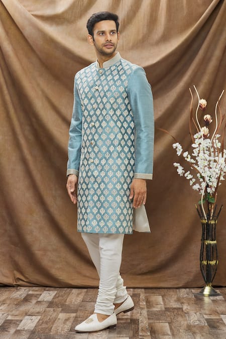 Vivek Karunakaran Floral Embroidered Sherwani Set  