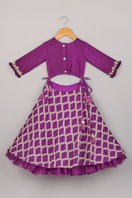 P & S CO Geometric Embroidered Lehenga & Choli Set