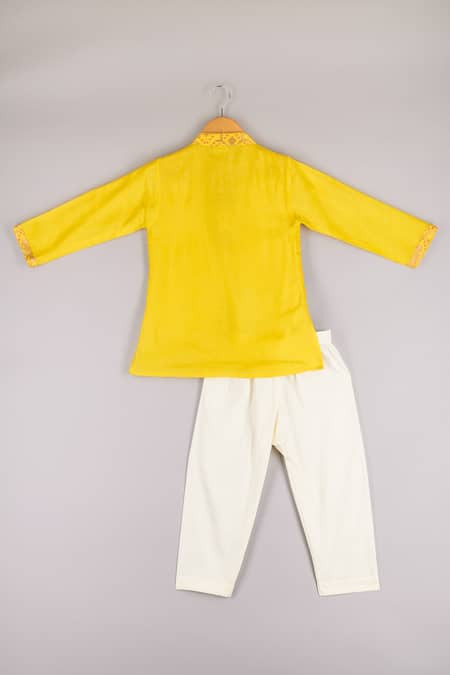 P & S CO Geometric Pattern Overlay Kurta Set 