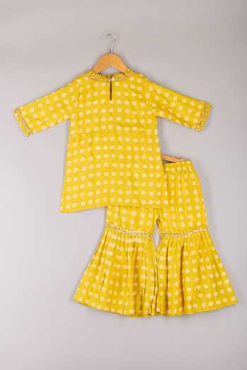 P & S CO Bandhani Print Kurta & Sharara Set 