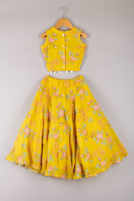 P & S CO Cross Stritch Embroidered Choli & Lehenga Set 