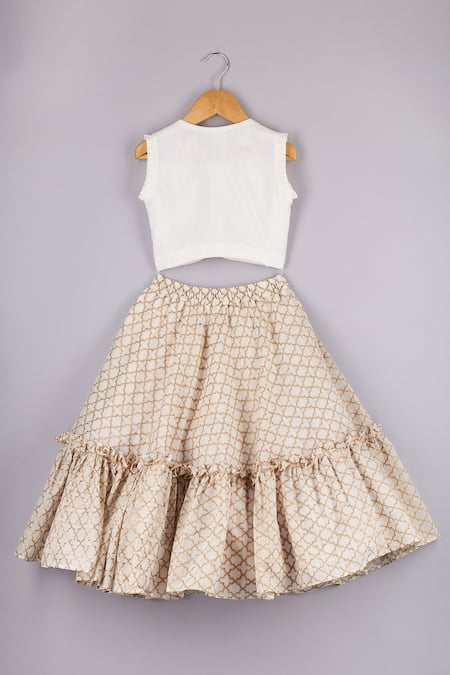 P & S CO Geometric Banarasi Lehenga & Choli Set 