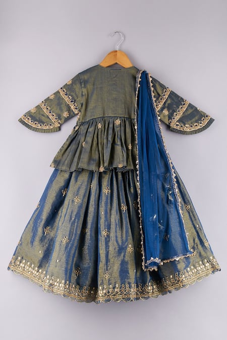 P & S CO Gota Work Peplum Choli Lehenga Set 