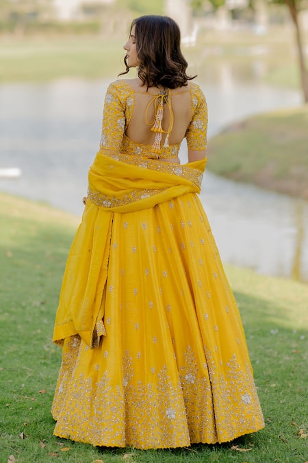 Anupraas By Nishant And Rahul Floral Embellished Bridal Lehenga Set 