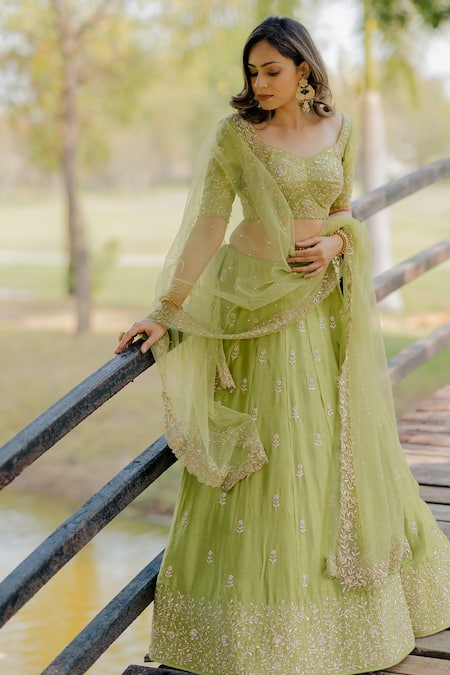 Alia bhatt green on sale lehenga online shopping