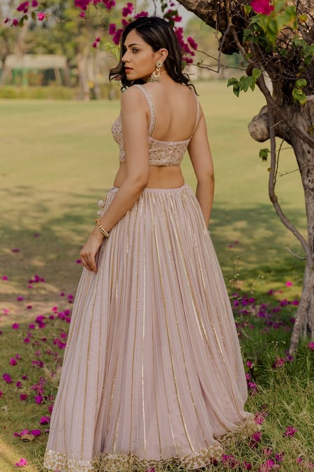 Anupraas By Nishant And Rahul Sequin Embroidered Lehenga Set 