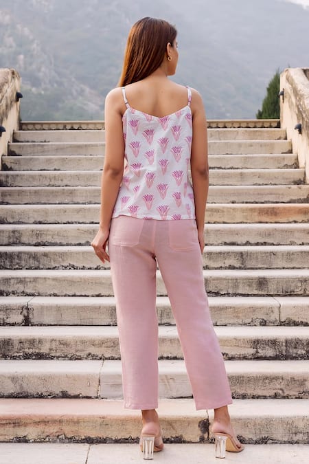 Baby Pink Linen Pants for Women | Linin – LININ