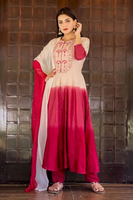 Missprint Chanderi Ombre Kurta Set 