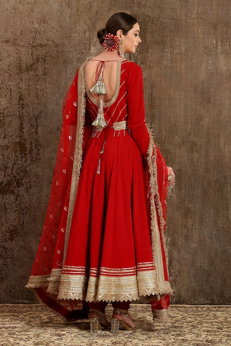 Shikhar Sharma Silk Chanderi Anarkali Set
