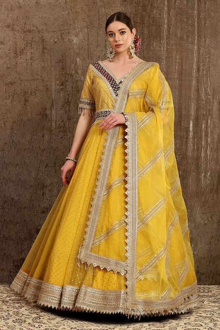 SHIKHAR SHARMA Silk Chanderi Anarkali Set 