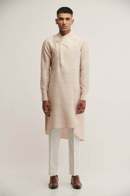 Dhruv Vaish Raw Silk Asymmetric Kurta Set 