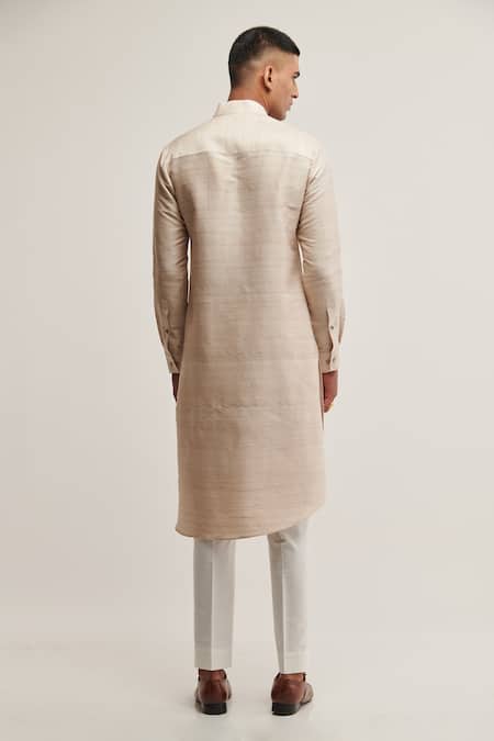 Dhruv Vaish Raw Silk Asymmetric Kurta Set 