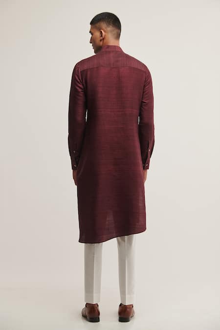 Dhruv Vaish Raw Silk Asymmetric Kurta Set 