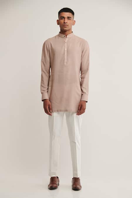 Dhruv Vaish Cotton Silk Short Kurta 