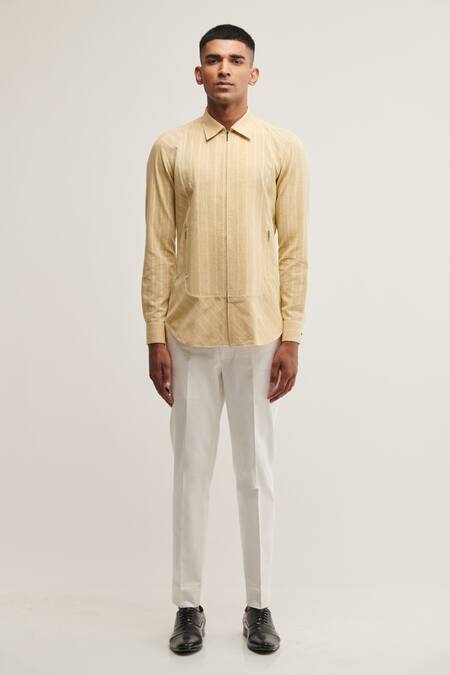 Dhruv Vaish Handloom Cotton Striped Shirt 