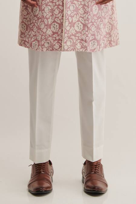 Shop Dhruv Vaish Purple Cotton Silk Floral Print Kurta Set Online at Aza Fashions Shop_Dhruv Vaish_Purple Cotton Silk Floral Print Kurta Set _Online_at_Aza_Fashions