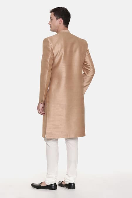 Mayank Modi - Men Geometric Print Sherwani Set For Kids