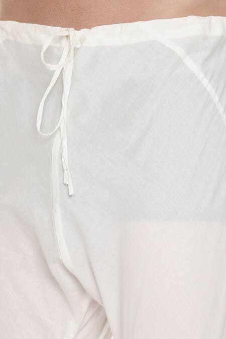 Mayank Modi - Men_Gold Silk, Cotton Embroidery Geometric Print Sherwani Set For Kids_at_Aza_Fashions