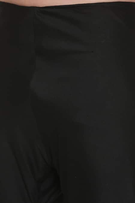 Mayank Modi - Men_Black Silk Cotton Chanderi Floral Asymmetric Printed Kurta Set_at_Aza_Fashions