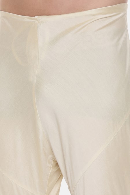 Mayank Modi - Men_Beige Silk Cotton Floral Kurta Set _at_Aza_Fashions