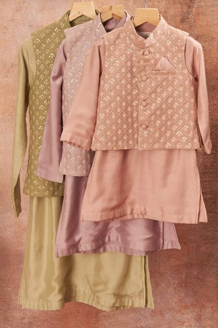 Shop All Boy Couture Purple Maheshwari, Cotton, Silk Embroidery, Sequins Bundi Dhoti Pant Set at Aza Fashions Shop_All Boy Couture_Purple Maheshwari, Cotton, Silk Embroidery, Sequins Bundi Dhoti Pant Set _at_Aza_Fashions