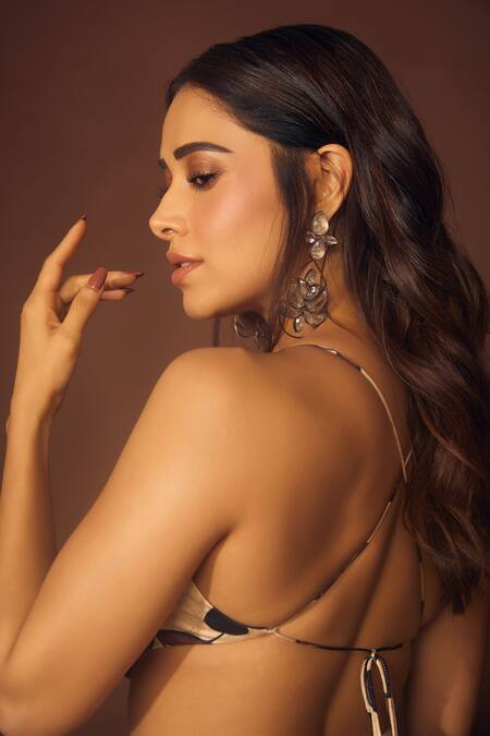 Punit Balana Beige Satin Silk Floral Motifs Scoop Neck Kalamkari Print Skirt And Top Set at Aza Fashions Punit Balana_Beige Satin Silk Floral Motifs Scoop Neck Kalamkari Print Skirt And Top Set _at_Aza_Fashions