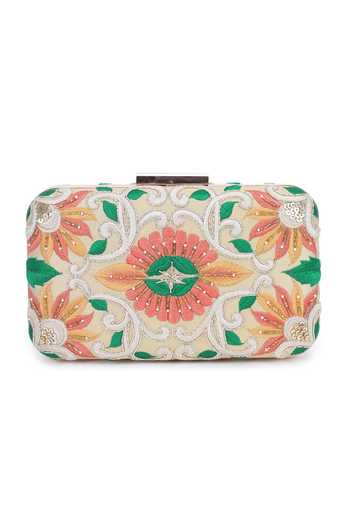 Shop The Purple Sack Multi Color Embroidery Floral Clutch With Sling at Aza Fashions Shop_The Purple Sack_Multi Color Embroidery Floral Clutch With Sling _at_Aza_Fashions