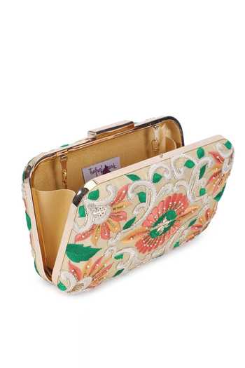 Shop_The Purple Sack_Multi Color Embroidery Floral Clutch With Sling _Online_at_Aza_Fashions