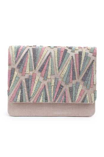 Buy_The Purple Sack_Beige Embroidery Hand Clutch With Sling _Online_at_Aza_Fashions