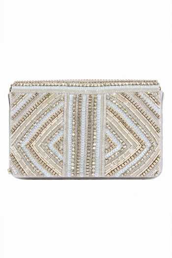 Buy_The Purple Sack_Beige Embroidery Shaiza Clutch With Sling _Online_at_Aza_Fashions