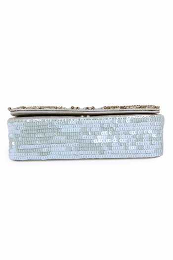Shop_The Purple Sack_Beige Embroidery Shaiza Clutch With Sling _Online_at_Aza_Fashions