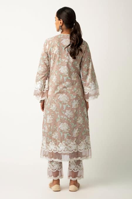 Roze Orin Floral Print Kurta Set 