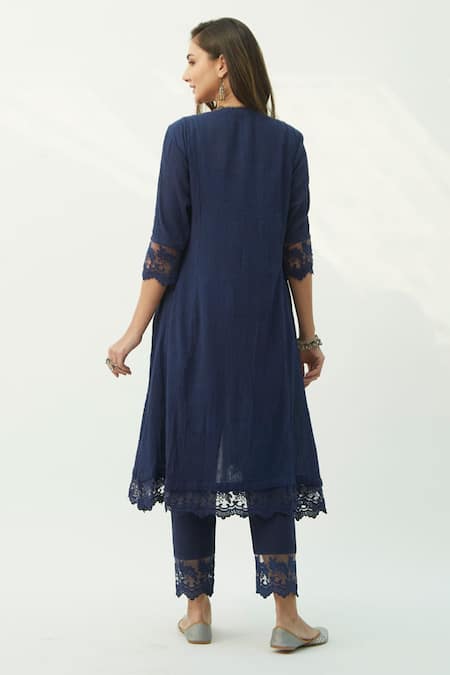 Roze Mahjabeen Lace Work Kurta 