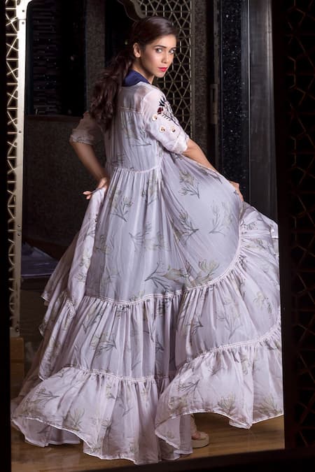 Shop Aaryaa By Kashveen Kohli Purple Linen Satin And Satin, Pepper Silk Sequin & Floral Cape & Dhoti Pant Set at Aza Fashions Shop_Aaryaa By Kashveen Kohli_Purple Linen Satin And Satin, Pepper Silk Sequin & Floral Cape & Dhoti Pant Set _at_Aza_Fashions